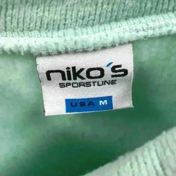 Vintage Caribbean Blue Tropical Florida Crewneck Sweater Blue Palm Trees 1980s - Picture 5 of 5